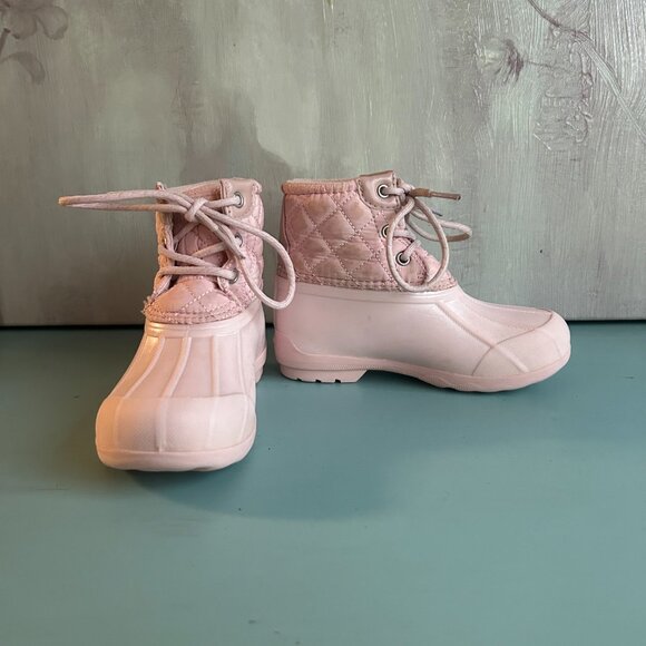 Sperry Toddler Girls Port Duck Boots Pink Rain Boots Size 10 Snow Boots Mud Boot - Picture 13 of 13